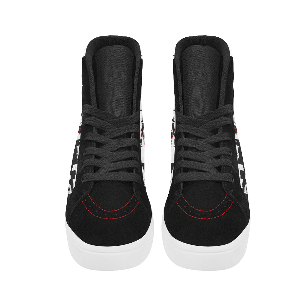 Men's High Top Casual Black and White DDK Shoes
