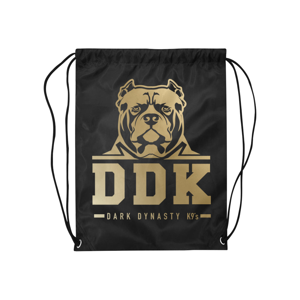 Black and Gold General Drawstring Bag