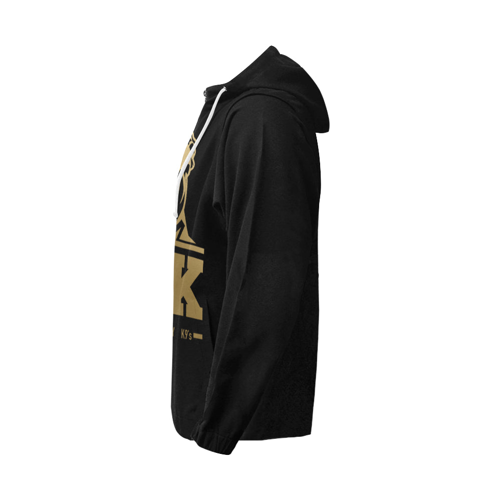 Black and Gold Zip Up Hoodie