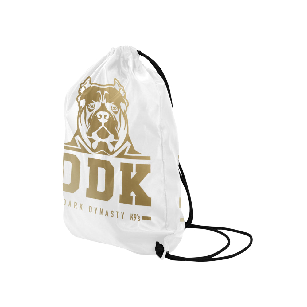White and Gold General Drawstring Bag