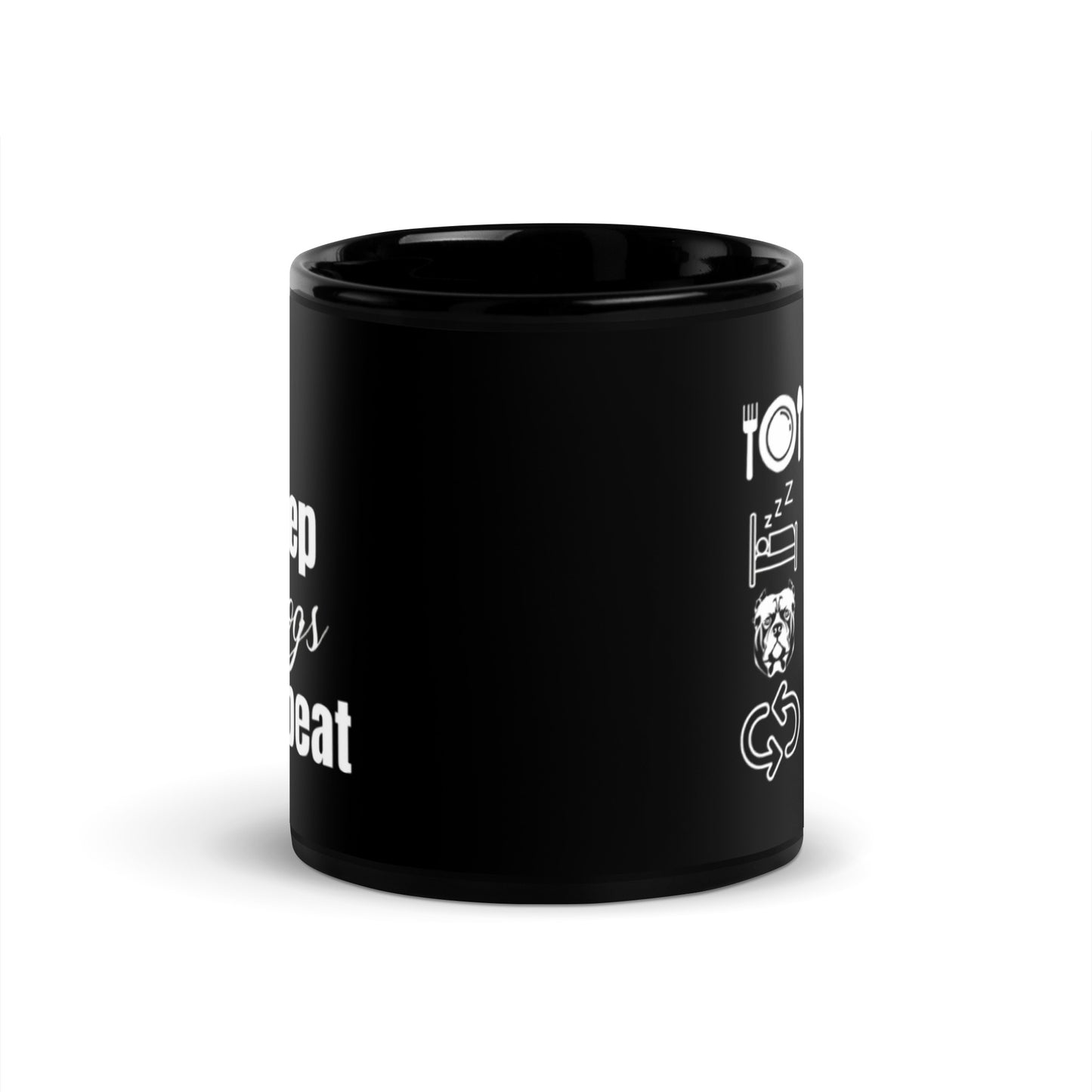 Eat Sleep Dogs Repeat - Black Glossy Mug