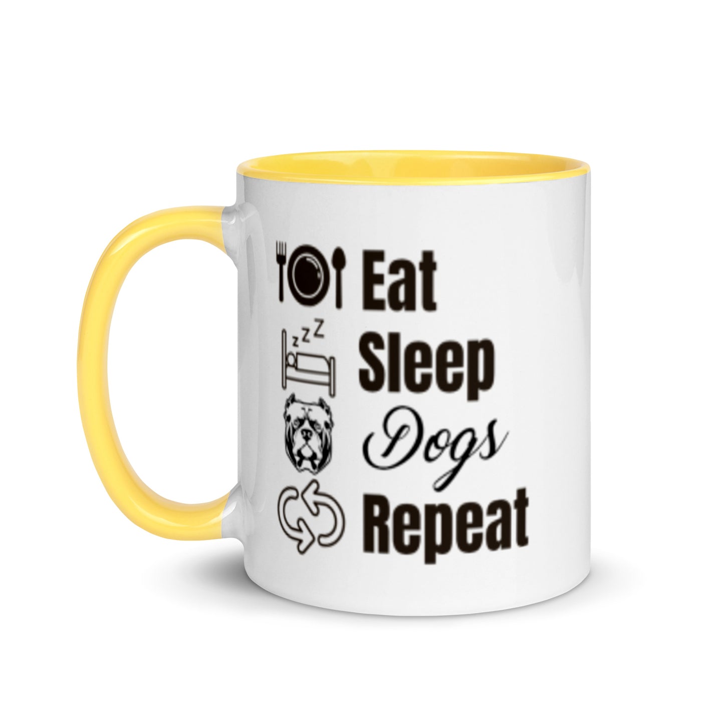 Eat Sleep Dogs Repeat - Mug with Color Inside