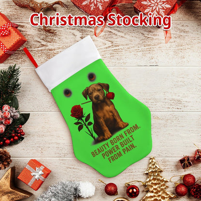 Rose Paw Print Stocking(Green)