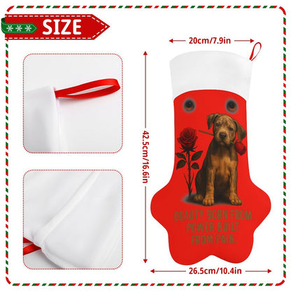 Rose Paw Print Stocking(Red)