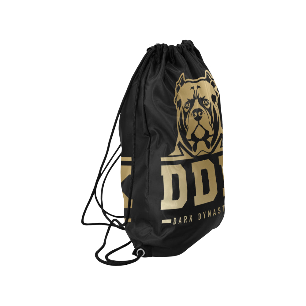Black and Gold General Drawstring Bag