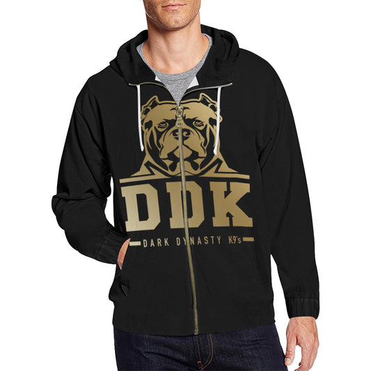 Black and Gold Zip Up Hoodie