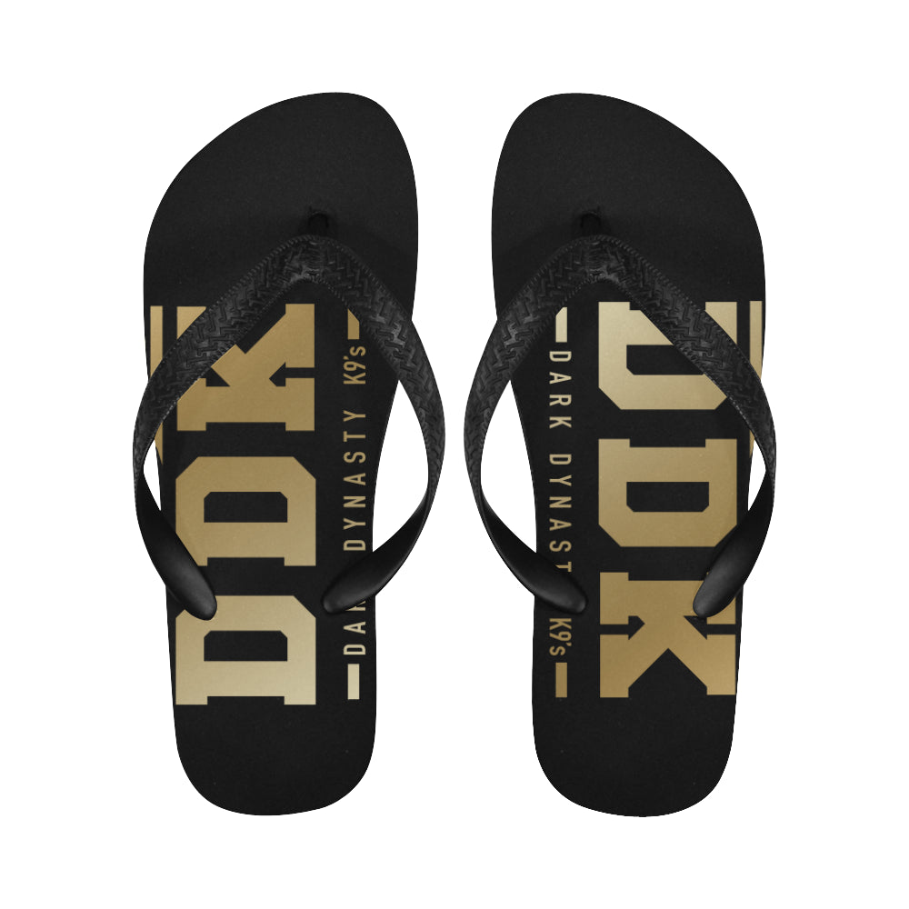 Gold and Black General Flip Flops Flip Flops for Men/Women (Model 040)