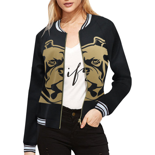 Black and Gold Bomber Jacket