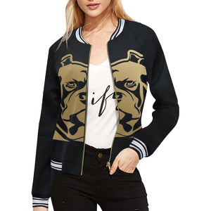 Black and Gold Bomber Jacket