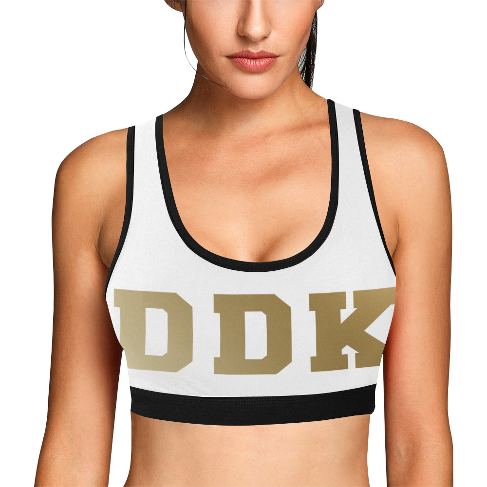 White and Gold Sports Bra