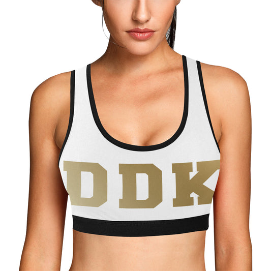 White and Gold Sports Bra