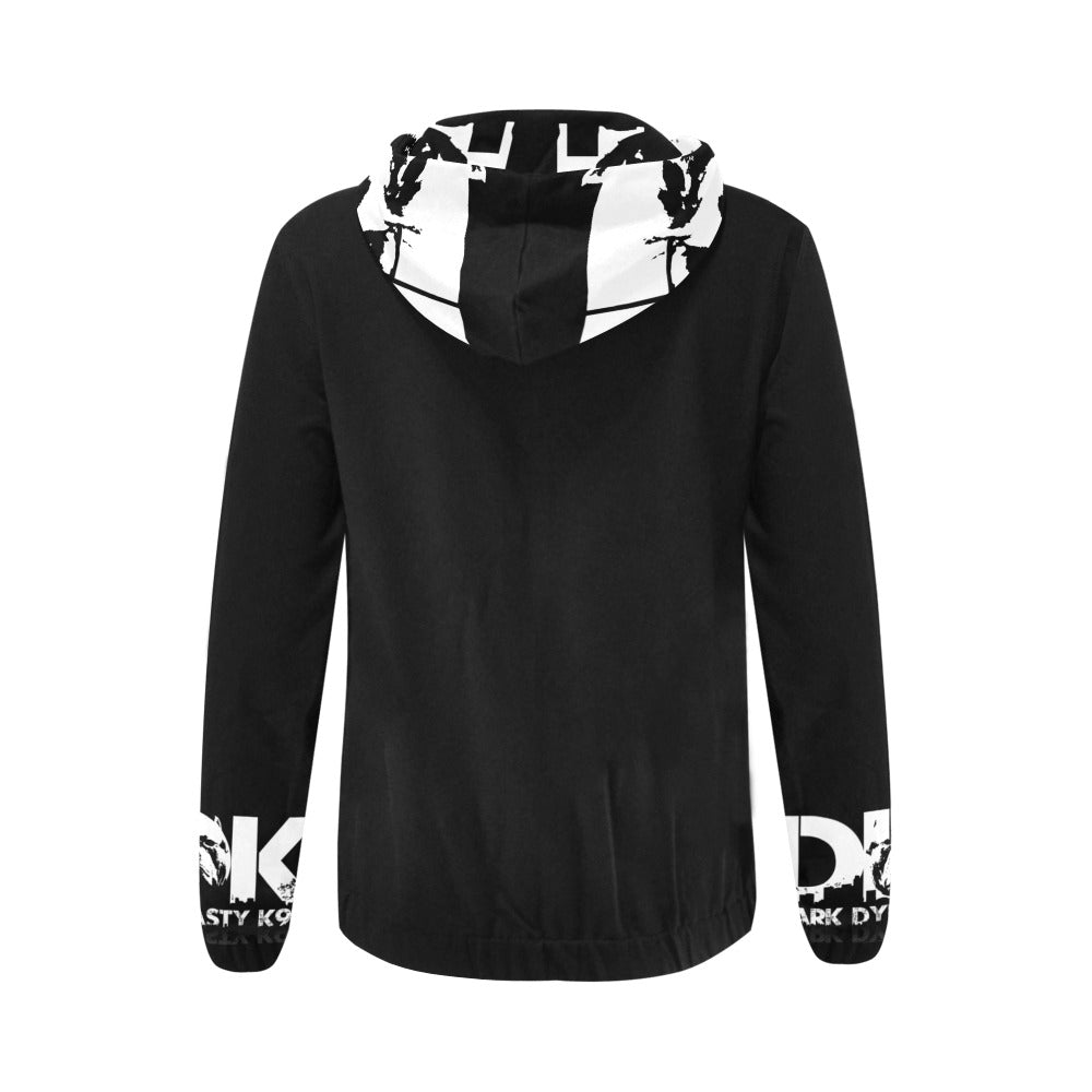 Black and white zip up