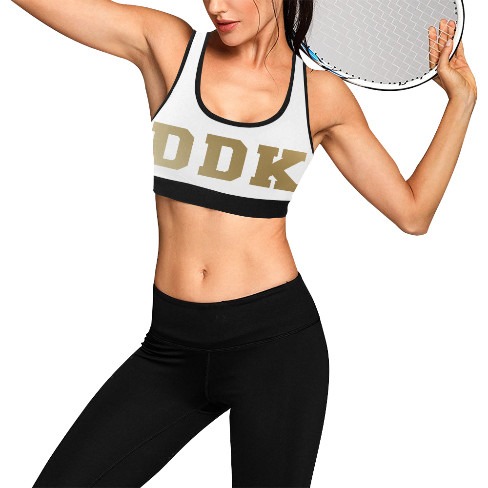 White and Gold Sports Bra