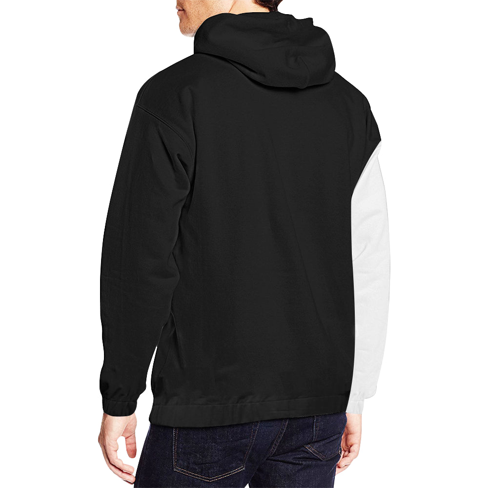 Men's Mis-matched Black and White Hoodie