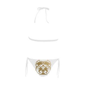 White and Gold Halter Style Bikini