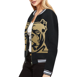 Black and Gold Bomber Jacket