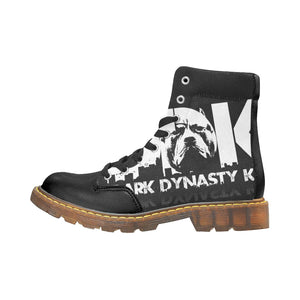 Men's Round Toe Black and White DDK Boots