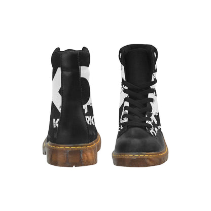 Women's Round Toe Black and White DDK Boots