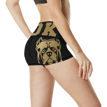 Load image into Gallery viewer, Black and Gold Yoga Shorts