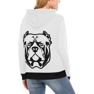 black and white High Neck Pullover Hoodie