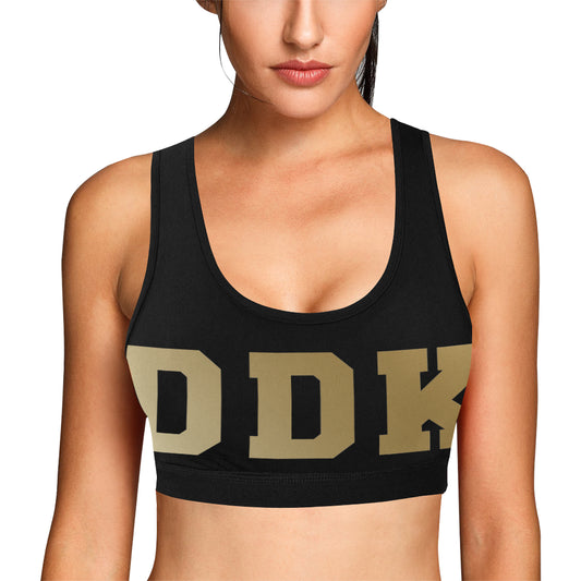 Gold and Black DDK Sports Bra