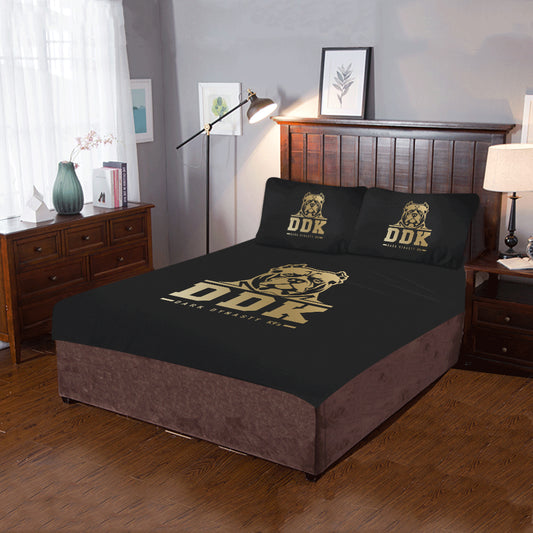 Black and Gold 3 Piece Bed Sheet Set