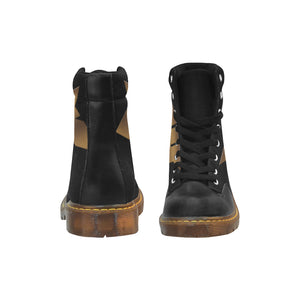 Men's Round Toe Black and Gold DDK Boots
