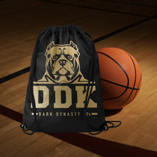 Load image into Gallery viewer, Black and Gold General Drawstring Bag