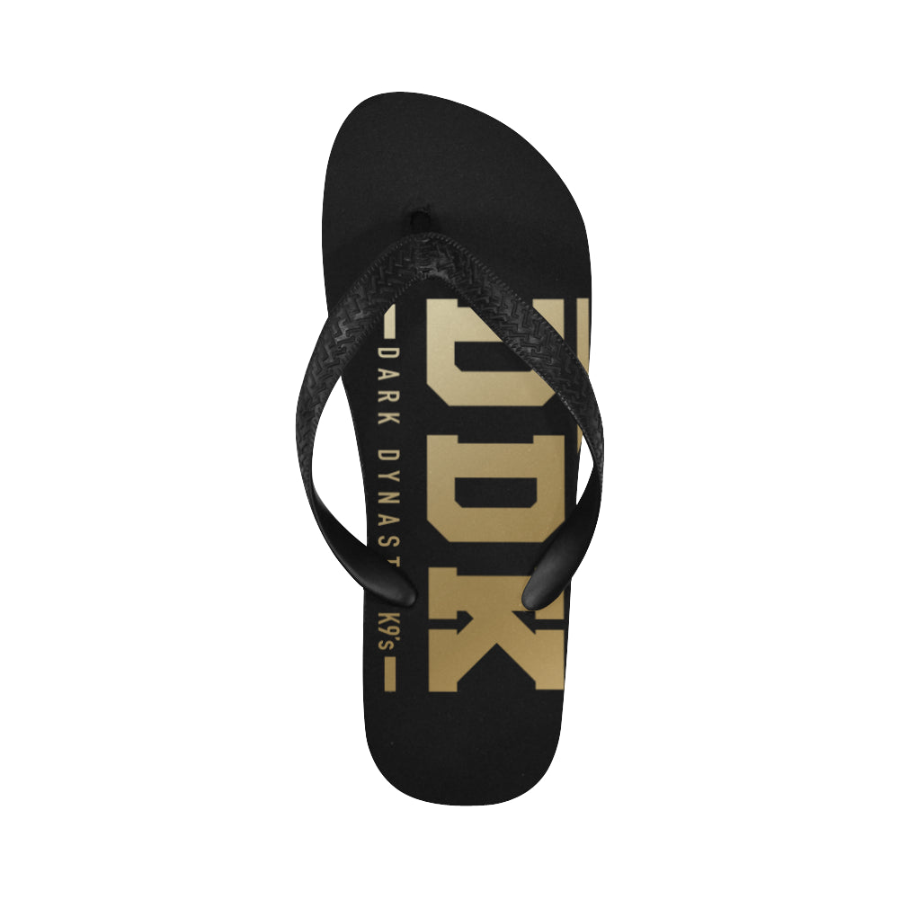 Gold and Black General Flip Flops Flip Flops for Men/Women (Model 040)