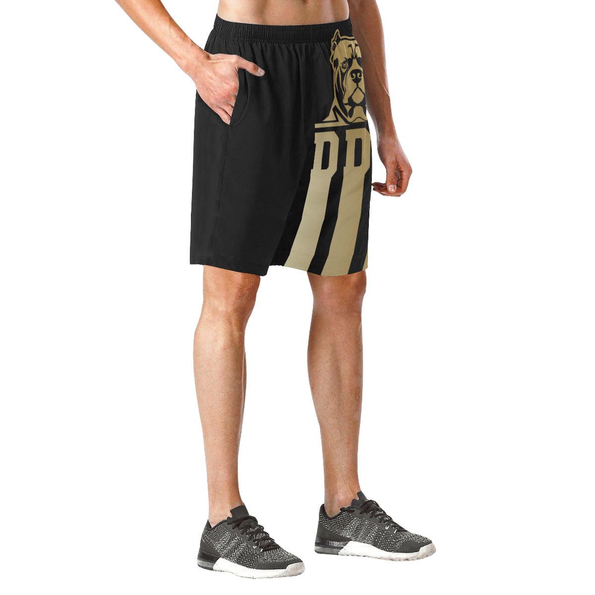 Black and Gold Beach Shorts