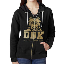 Load image into Gallery viewer, Woman&#39;s Gold Logo Zip Up