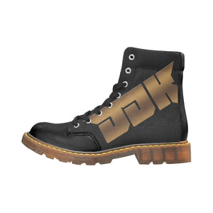 Men's Round Toe Black and Gold DDK Boots