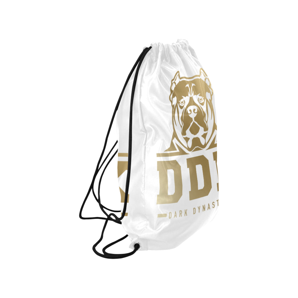 White and Gold General Drawstring Bag