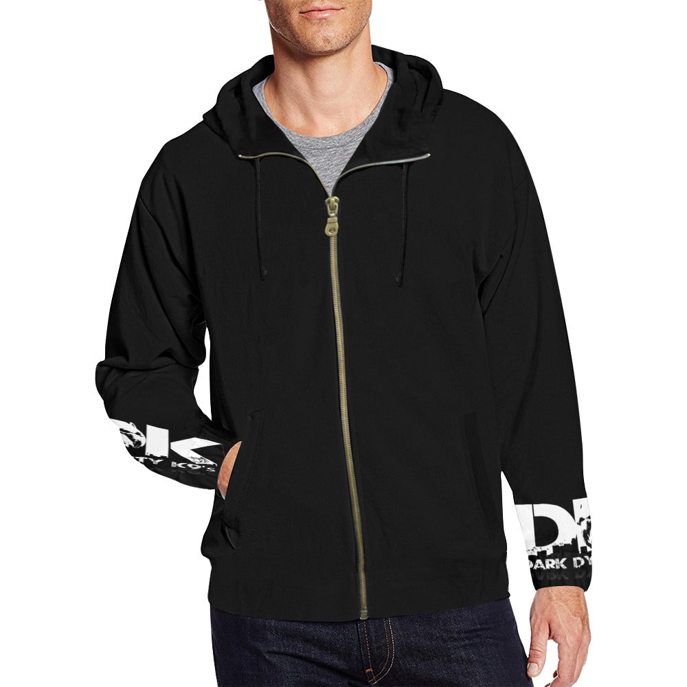 Black and white zip up