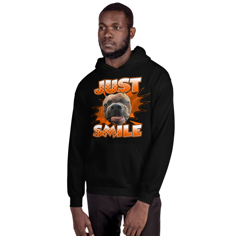 Orange and black smile hoodie hot sale