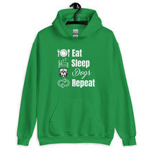 Load image into Gallery viewer, Eat Sleep Dogs Repeat Unisex Hoodie