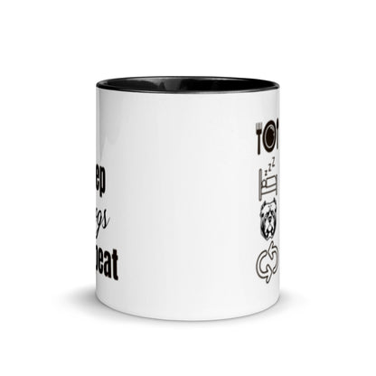 Eat Sleep Dogs Repeat - Mug with Color Inside