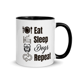 Eat Sleep Dogs Repeat - Mug with Color Inside