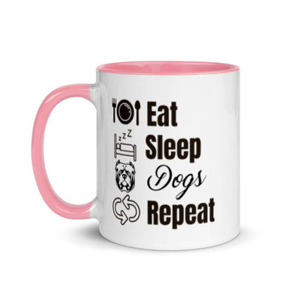 Eat Sleep Dogs Repeat - Mug with Color Inside